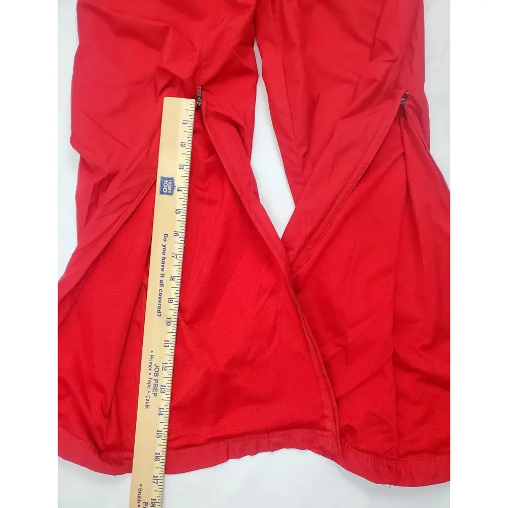 Adidas Pants Size L Vintage Y2K Mens Red Windbreaker Track Zip Leg Ruched 2006
